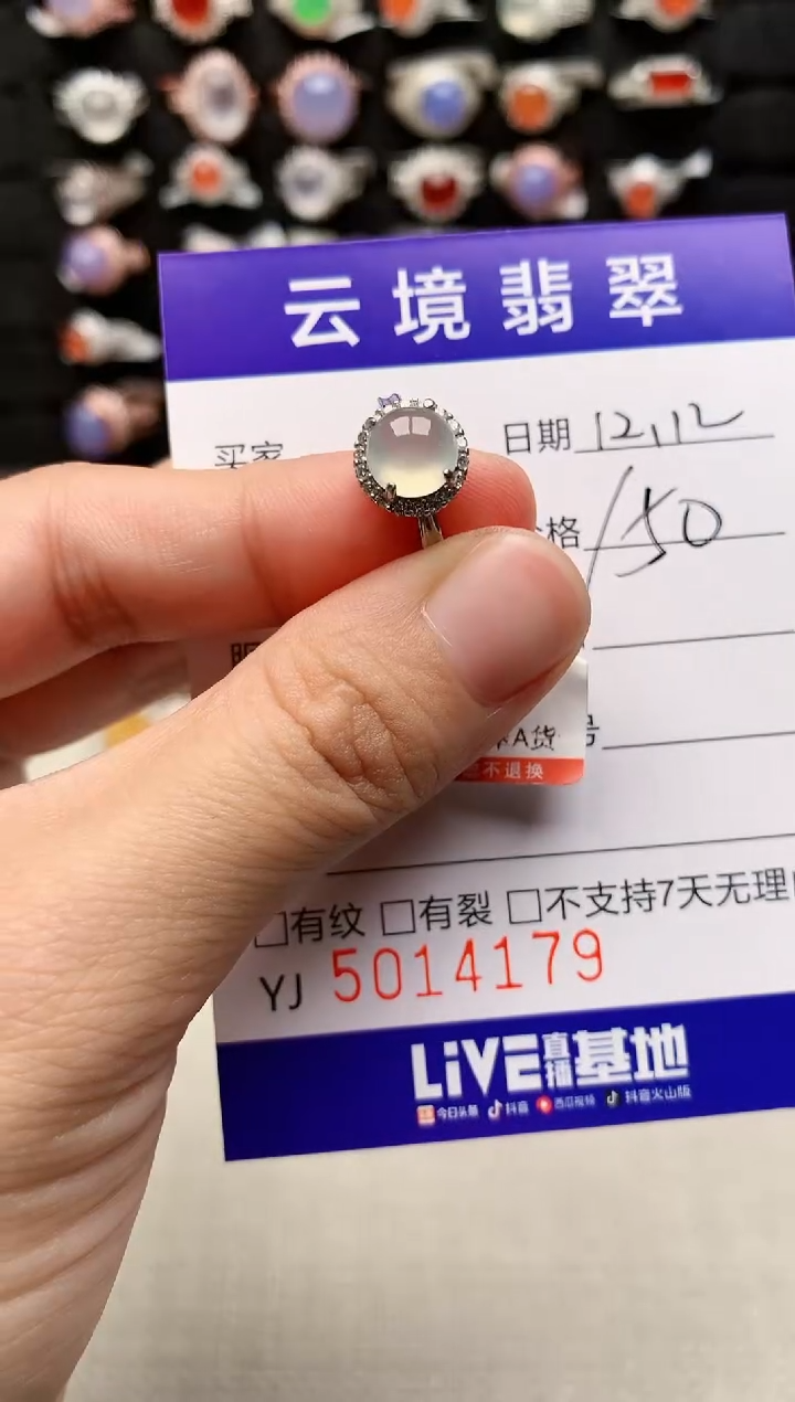银S925镶嵌戒指翡翠4179
