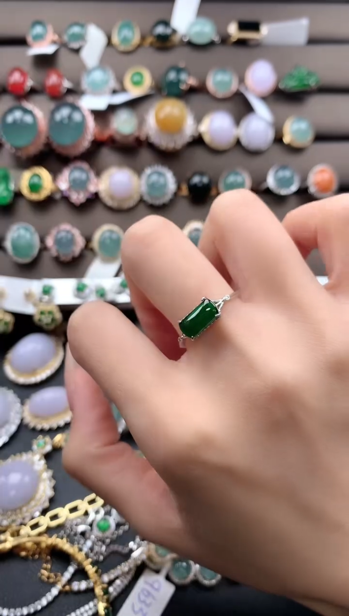 【闪购商品】翡翠戒指银S925镶嵌4324324