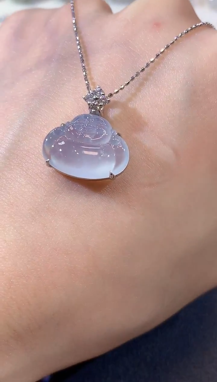 吊坠(不含链)18K金镶嵌翡翠S7 多样性发货一件