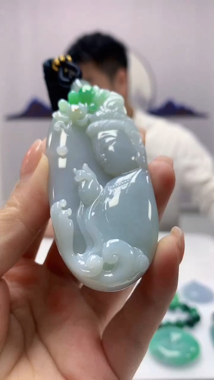 【闪购商品】定制翡翠未镶嵌5028ms-毛货挂件116
