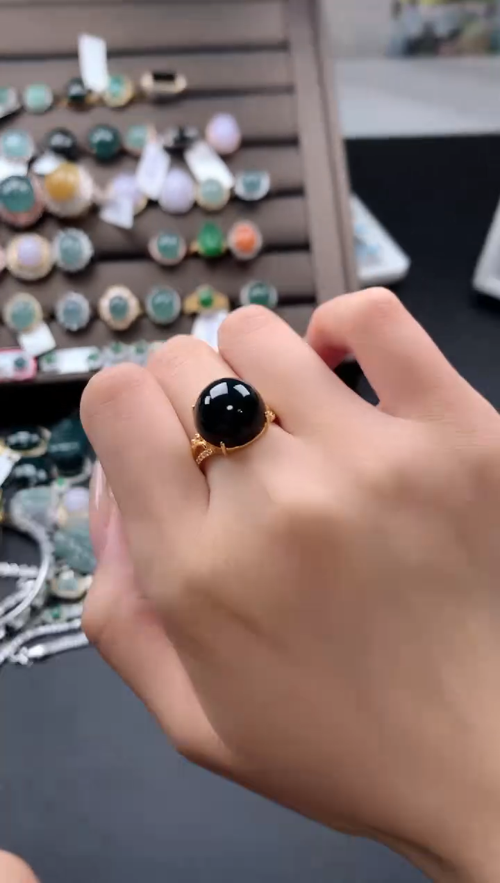 【闪购商品】翡翠戒指银S925镶嵌4324311