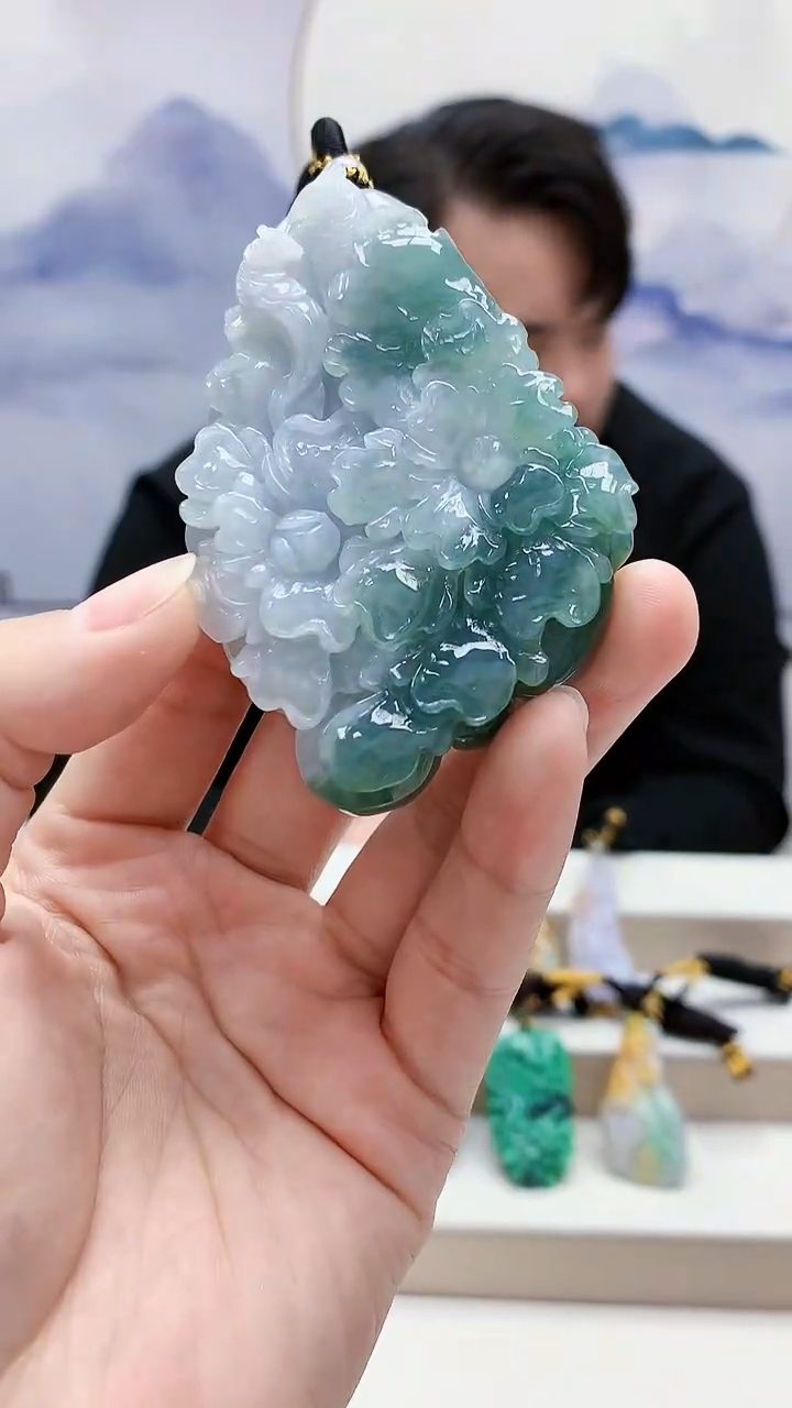 未镶嵌定制翡翠5060lr-毛货挂件37