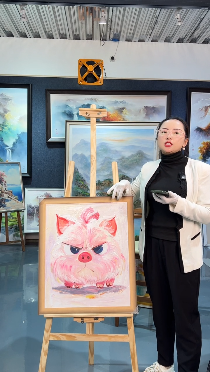 【闪购商品】油画10号 50*60 猪-手绘油画