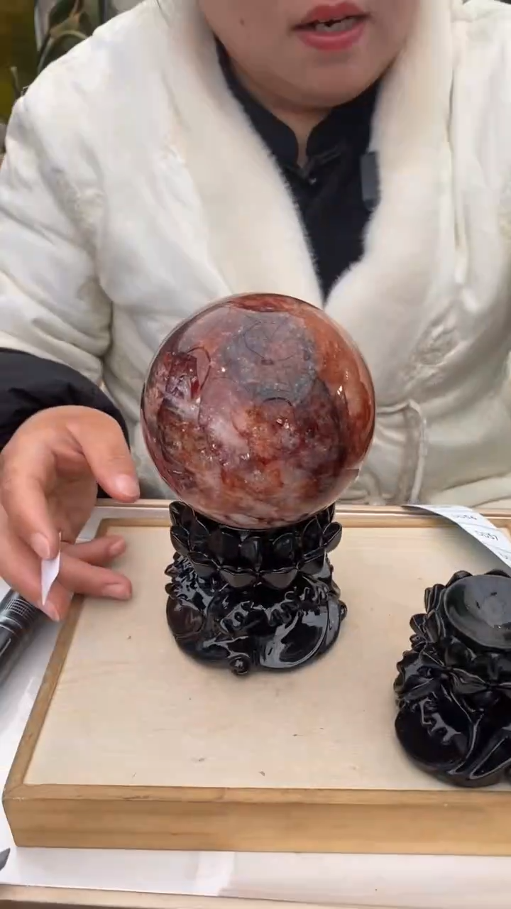 【闪购商品】水晶球未镶嵌红胶花球DD51
