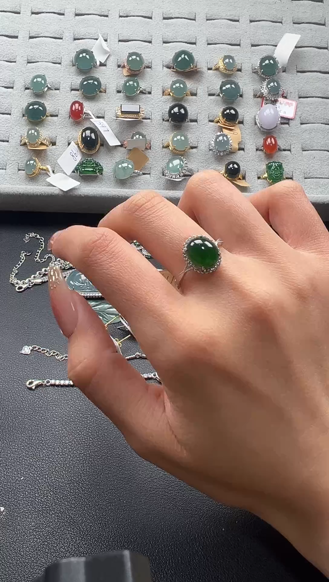 【闪购商品】翡翠戒指银S925镶嵌3453543