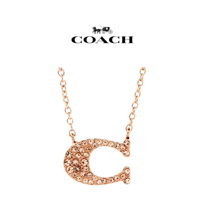 COACH/蔻驰PAVE SIGNATURE  项链 女款 玫瑰金色