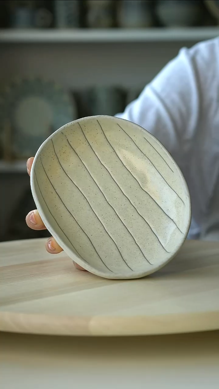 陶瓷微瑕随笔高足甜品盘15.5cm@4-2@
