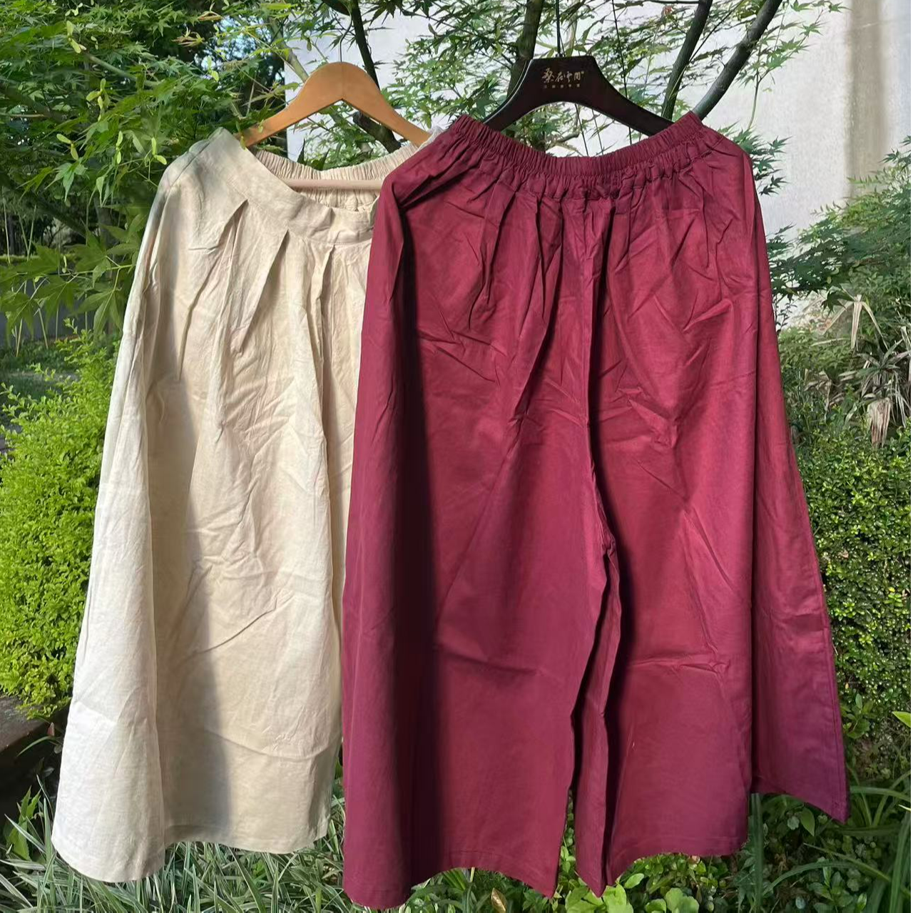 桑在云间 夏语八分棉麻裙裤