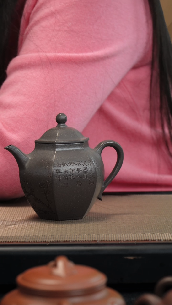 【闪购商品】紫砂茶壶天青泥六方秋水