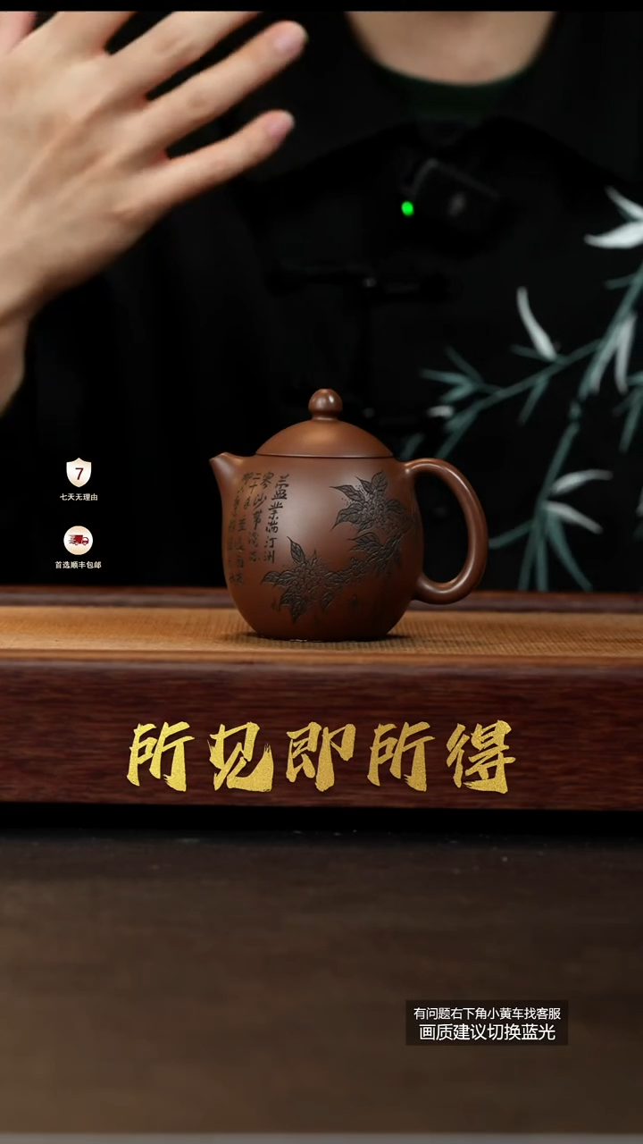 茶壶紫砂原款深井底槽清刻绘龙蛋