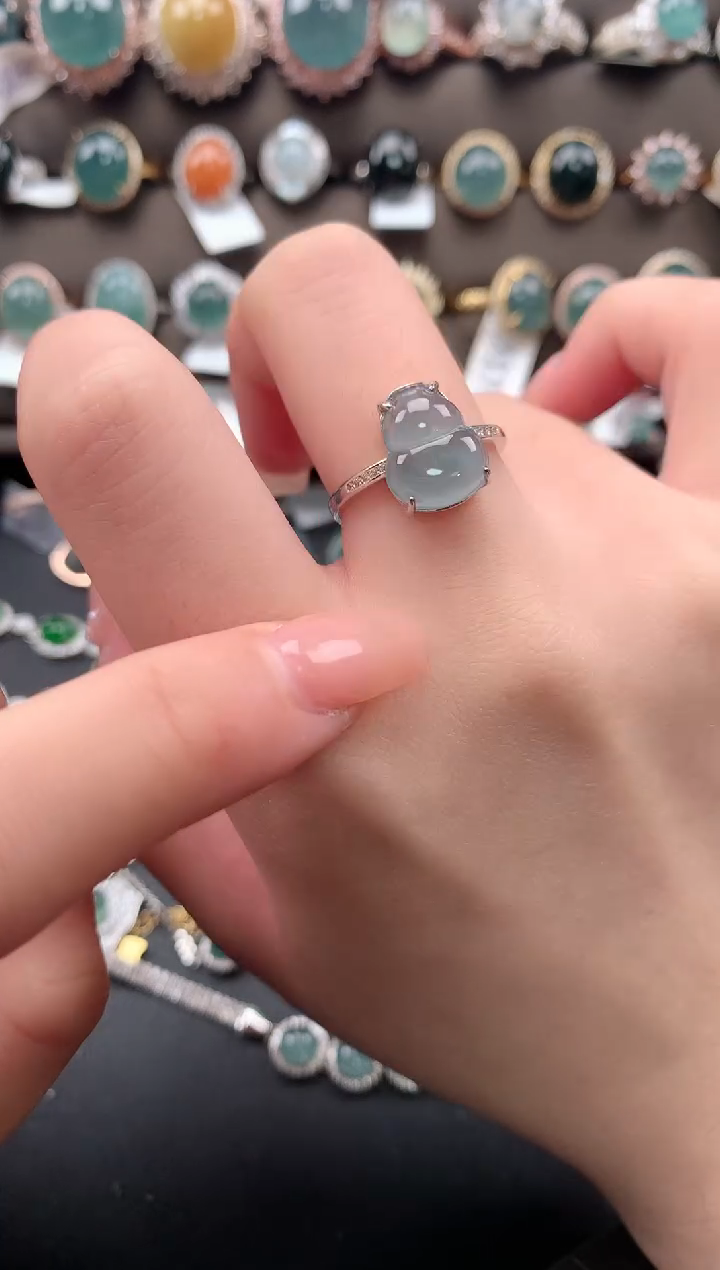 【闪购商品】翡翠戒指银S925镶嵌512412