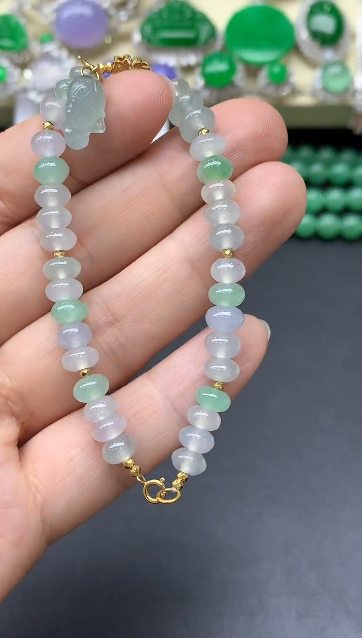 18K金镶嵌手链翡翠200-中国好珍宝