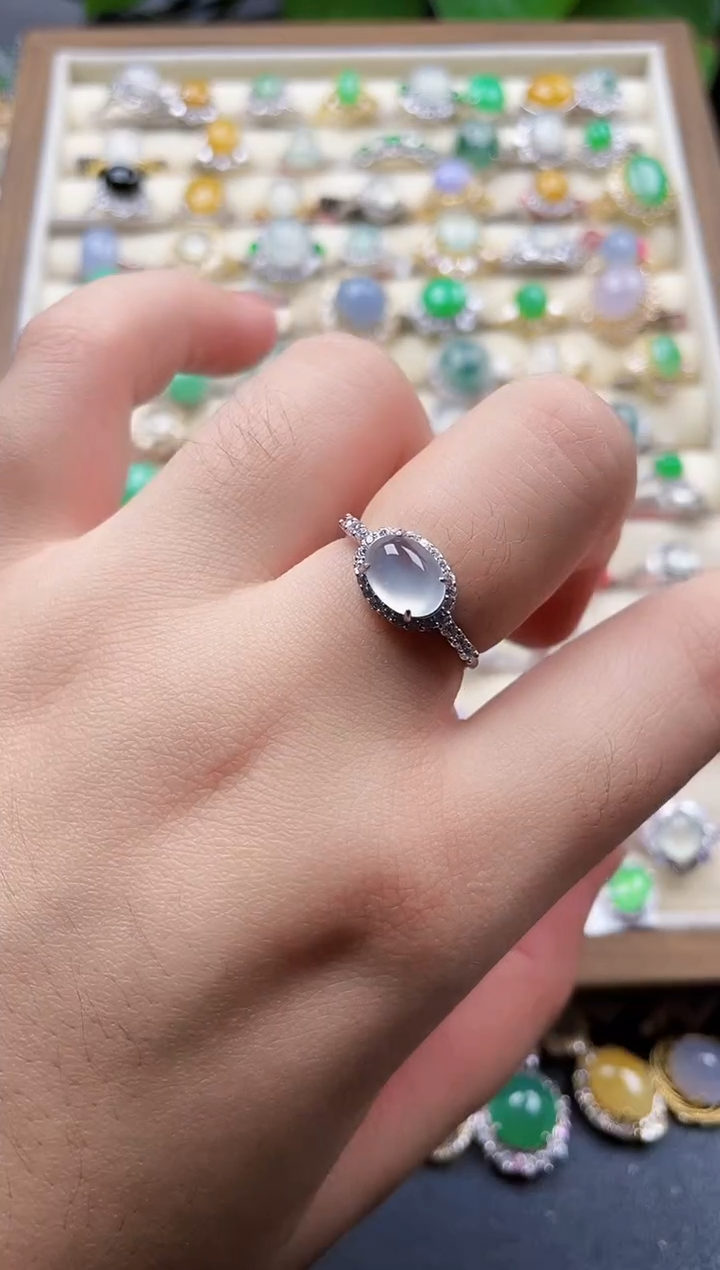 银S925镶嵌戒指翡翠36