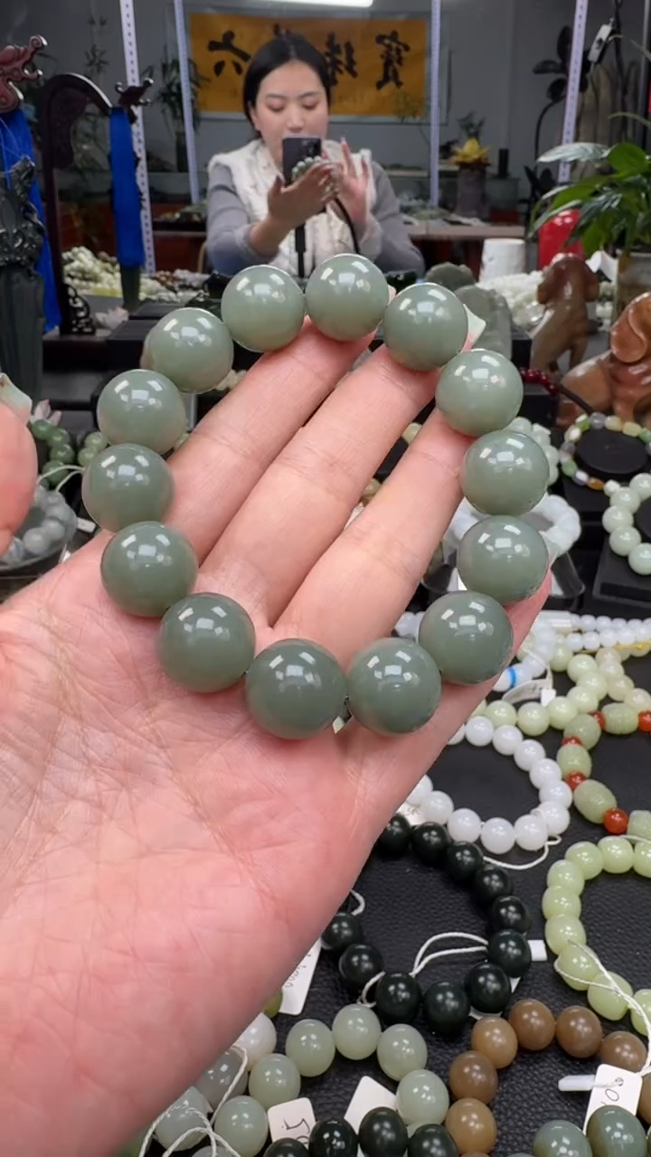 未镶嵌手串和田玉新疆且末蓝卡16
