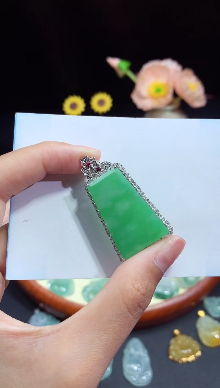 【闪购商品】翡翠颈饰未镶嵌无事牌