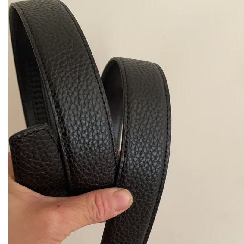 3.5CM单皮带不含扣头双面头层牛皮自动扣皮带带身带条替换带真皮