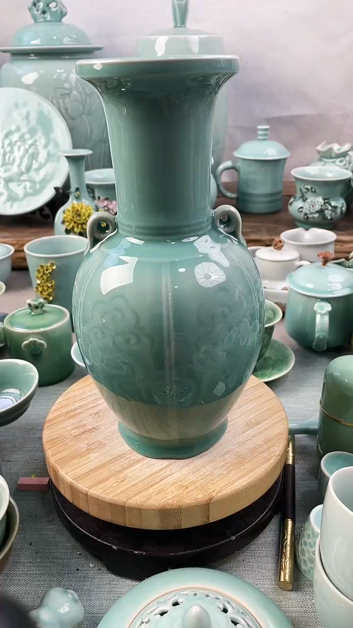 【闪购商品】纯手工 特价 微瑕 慧仙青瓷 粘底