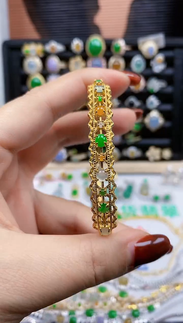 银S925镶嵌戒指翡翠347