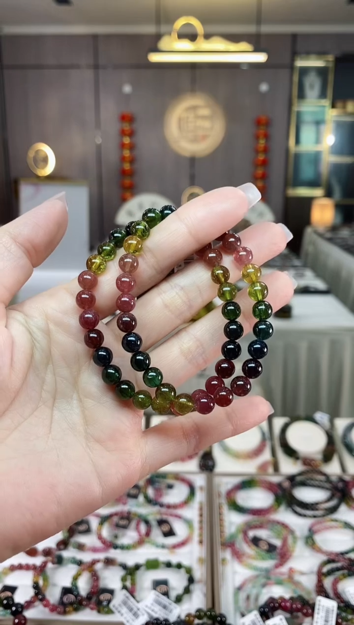 【闪购商品】碧玺单圈手串6.5mm+未镶嵌（多样性发一条）hon