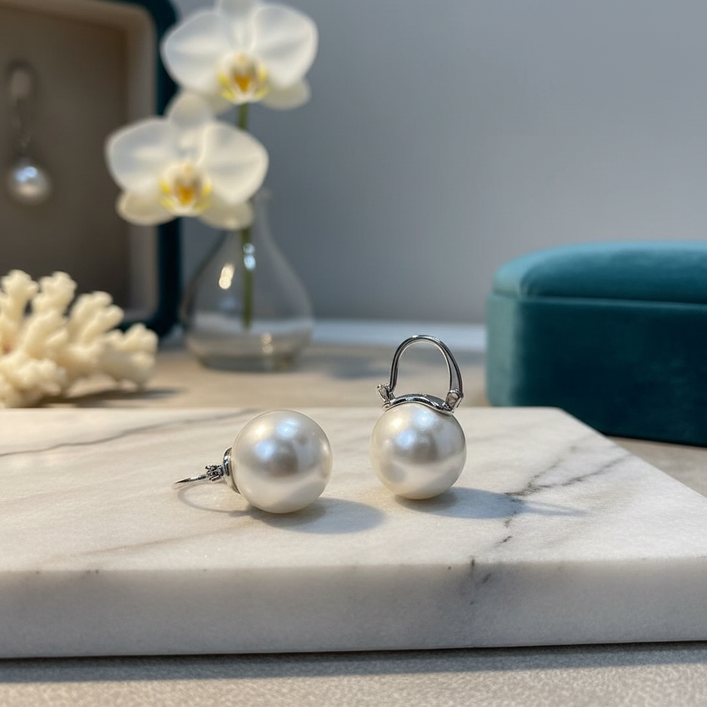 铜合金耳饰 A20    T15气质白色时尚百搭复古简约经典耳勾