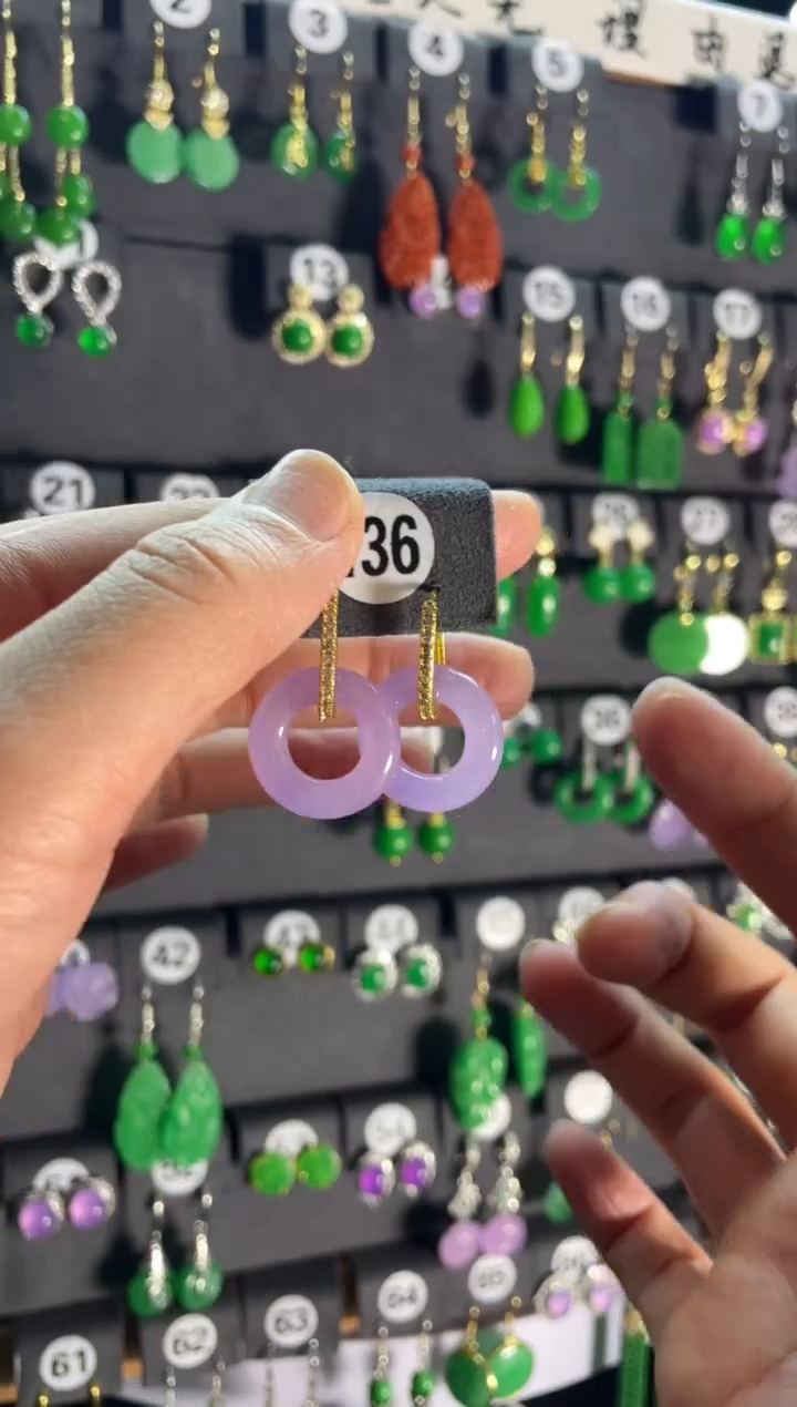 【闪购商品】翡翠耳饰银S925镶嵌136.....