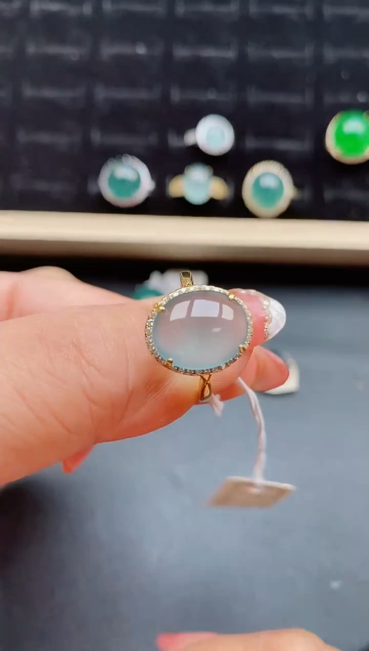 【闪购商品】翡翠戒指银S925镶嵌08580