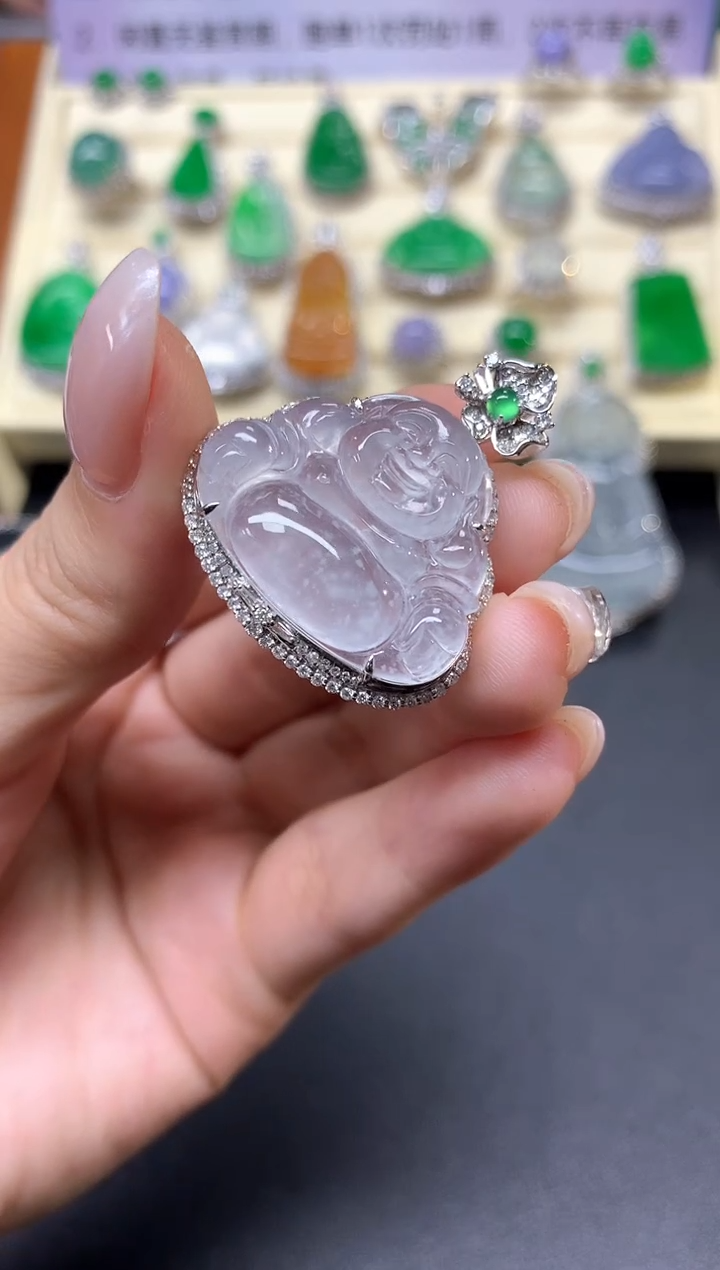 【闪购商品】翡翠吊坠(不含链)18K金镶嵌吊坠|13980+1398