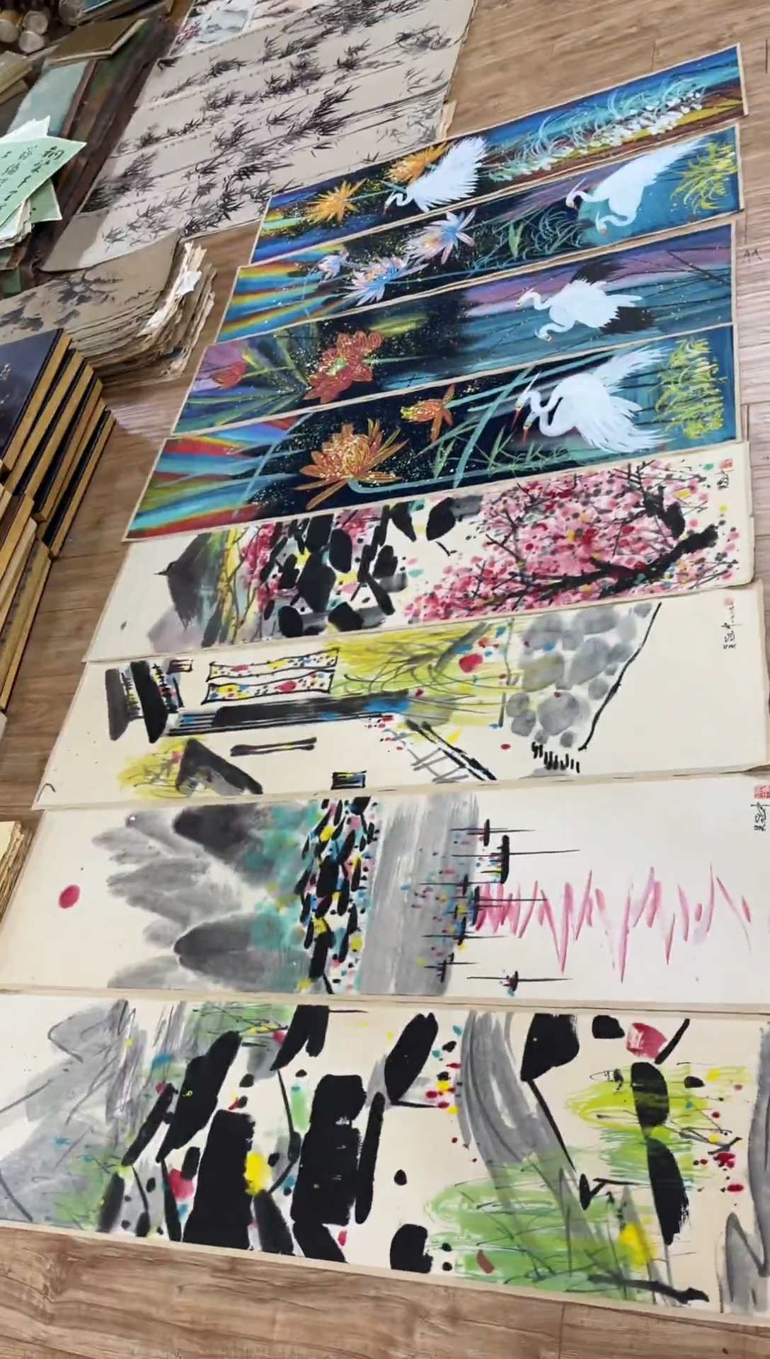 横款中式古典书画作品  