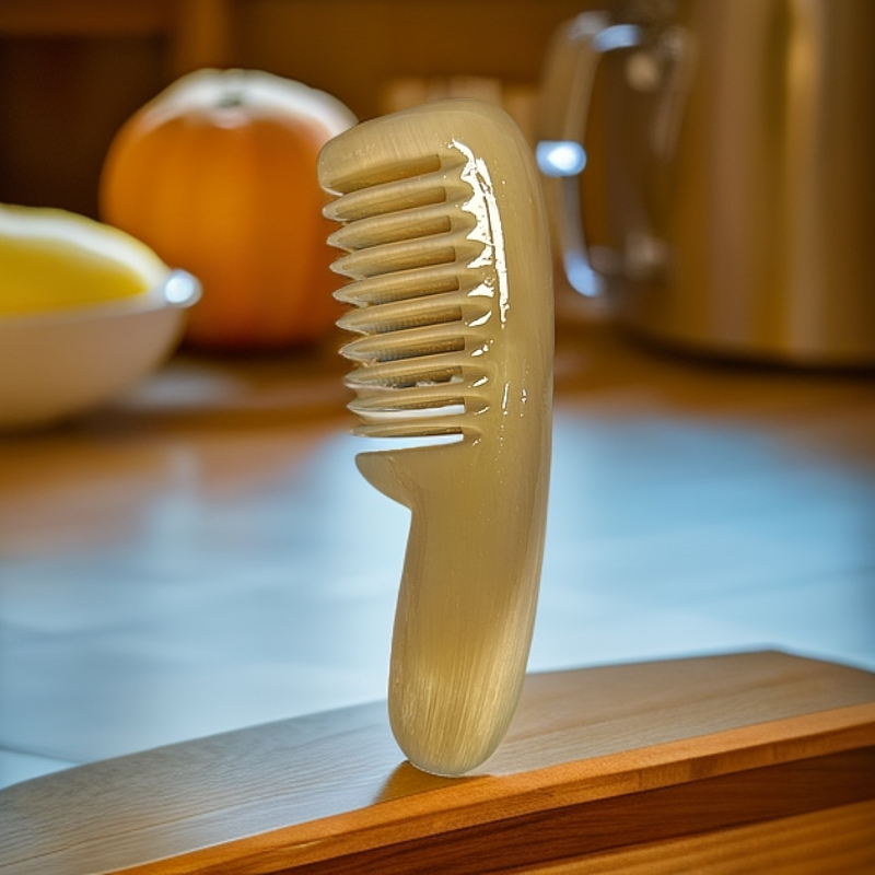 牛角实心小胖梳子脸梳随身携带包包梳提拉精致可爱脸部手把件耐用