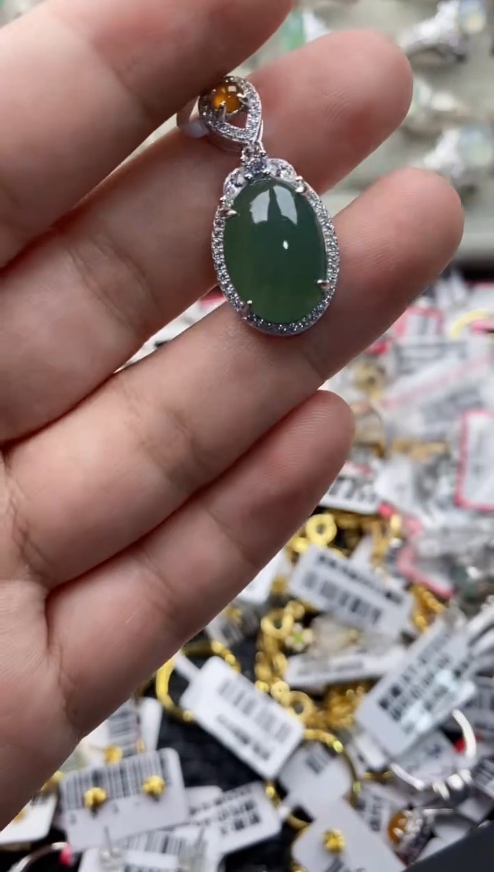 【闪购商品】翡翠戒指银S925镶嵌555555---5