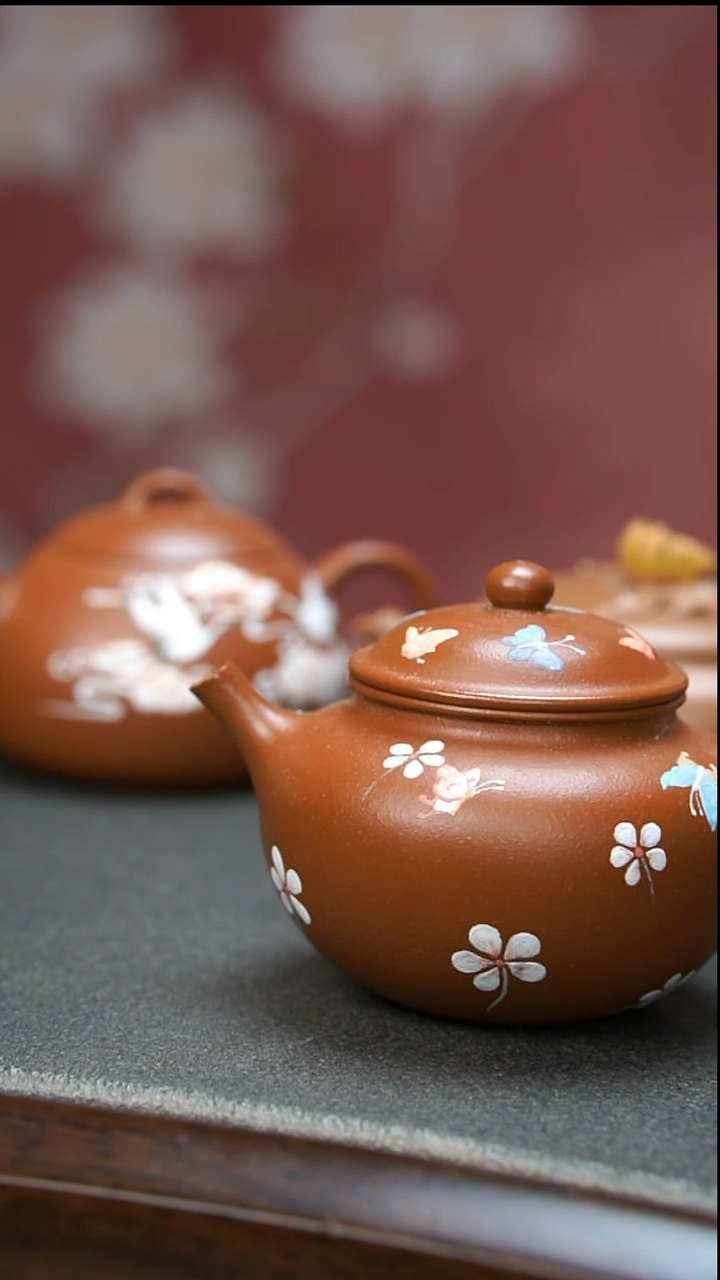 【闪购商品】紫砂茶壶朱泥蝴蝶壶