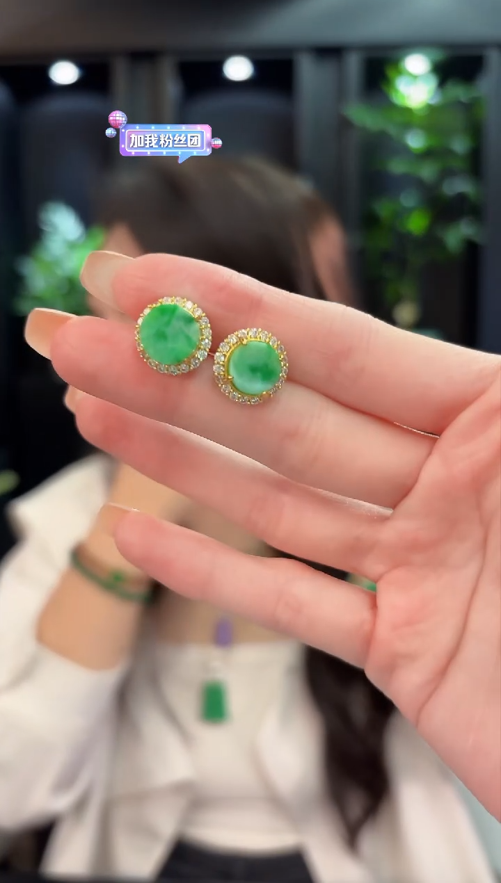 未镶嵌翡翠耳饰熊**? 缅甸A货/支持复检/一件