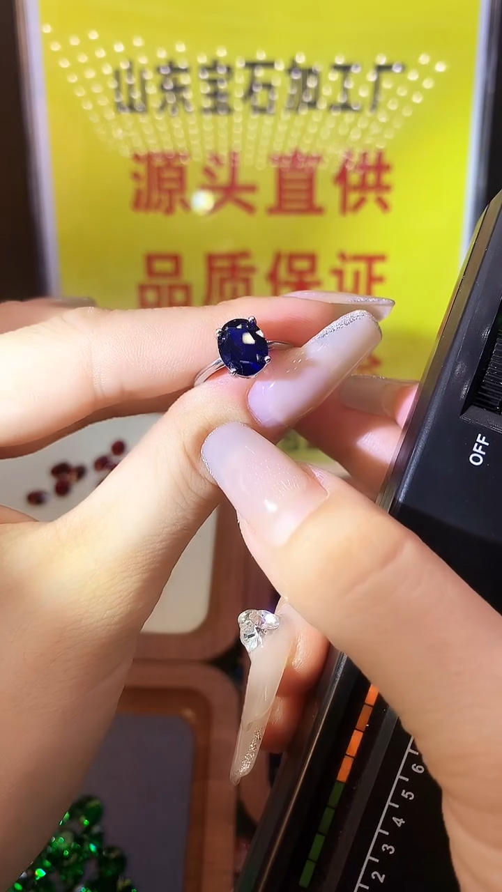 蓝宝石戒指银S925镶嵌........