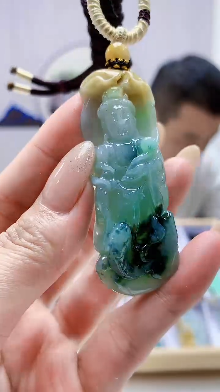 未镶嵌定制翡翠4898MM-毛货挂件89