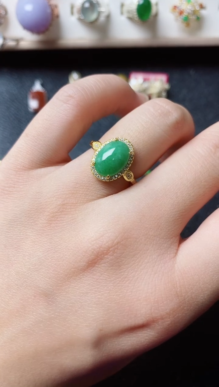 【闪购商品】翡翠戒指银S925镶嵌11111