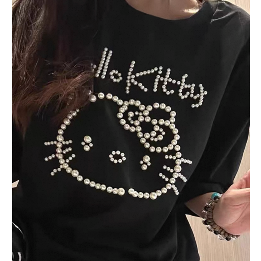 【蜜爷家】韩系珍珠kittyT恤178#