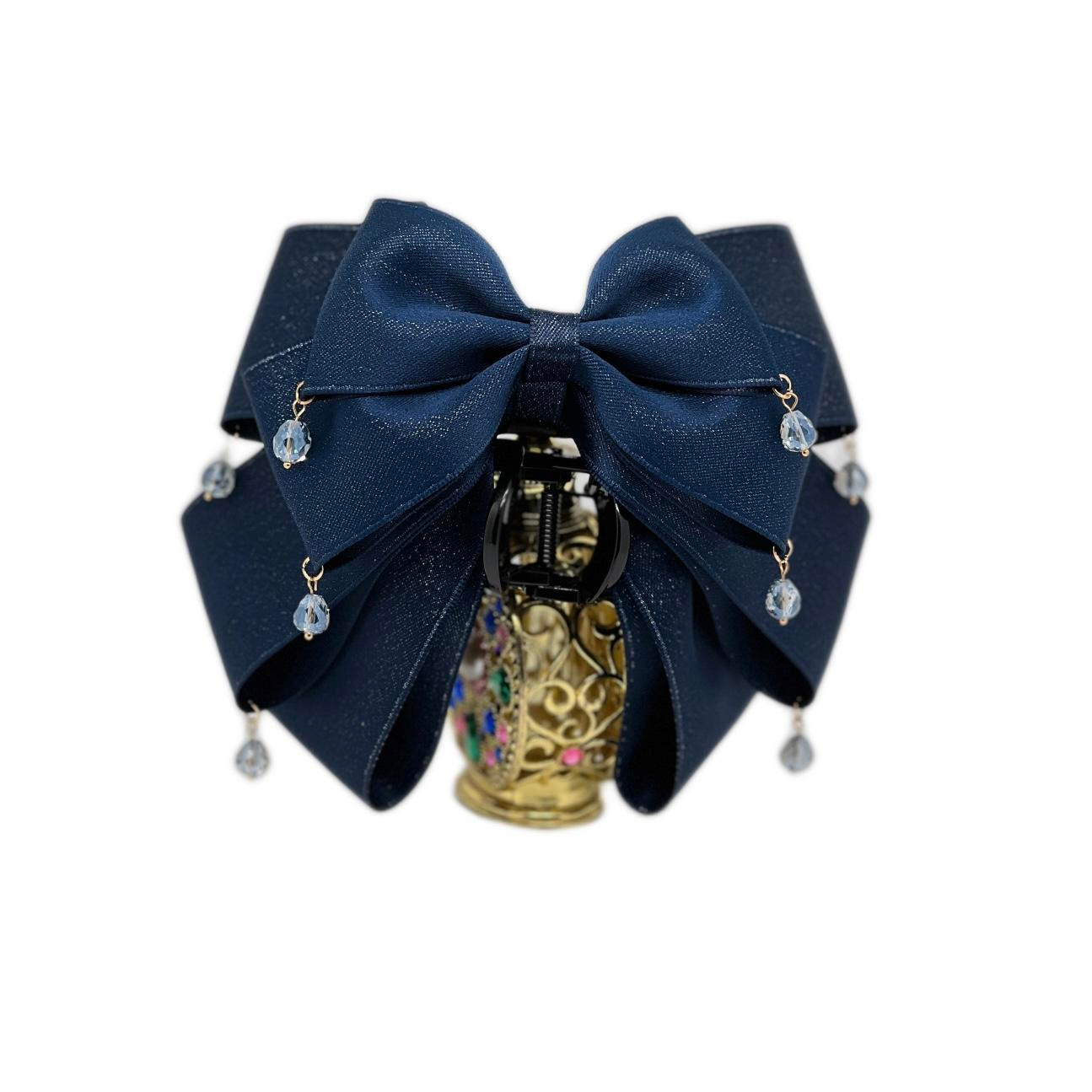 简晓唯美浪漫星空闪耀气质蝴蝶结发抓闪亮流苏发夹优雅c商品图