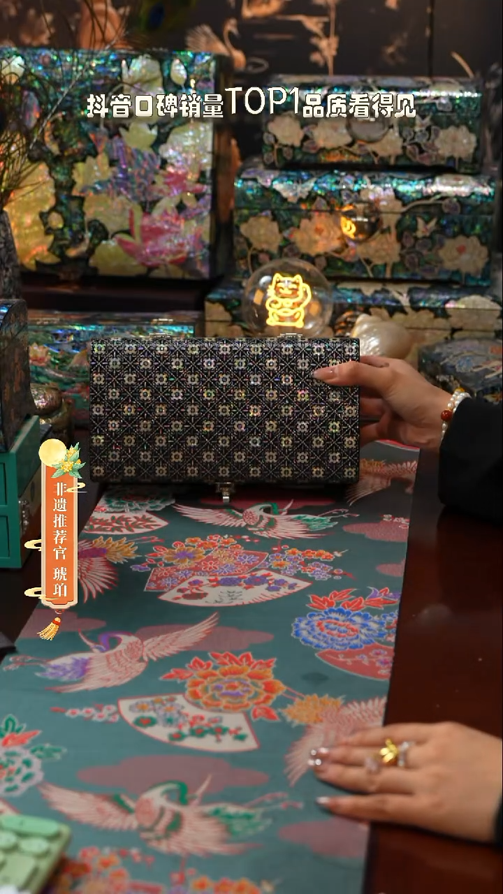 木闪购商品螺钿漆器首饰盒