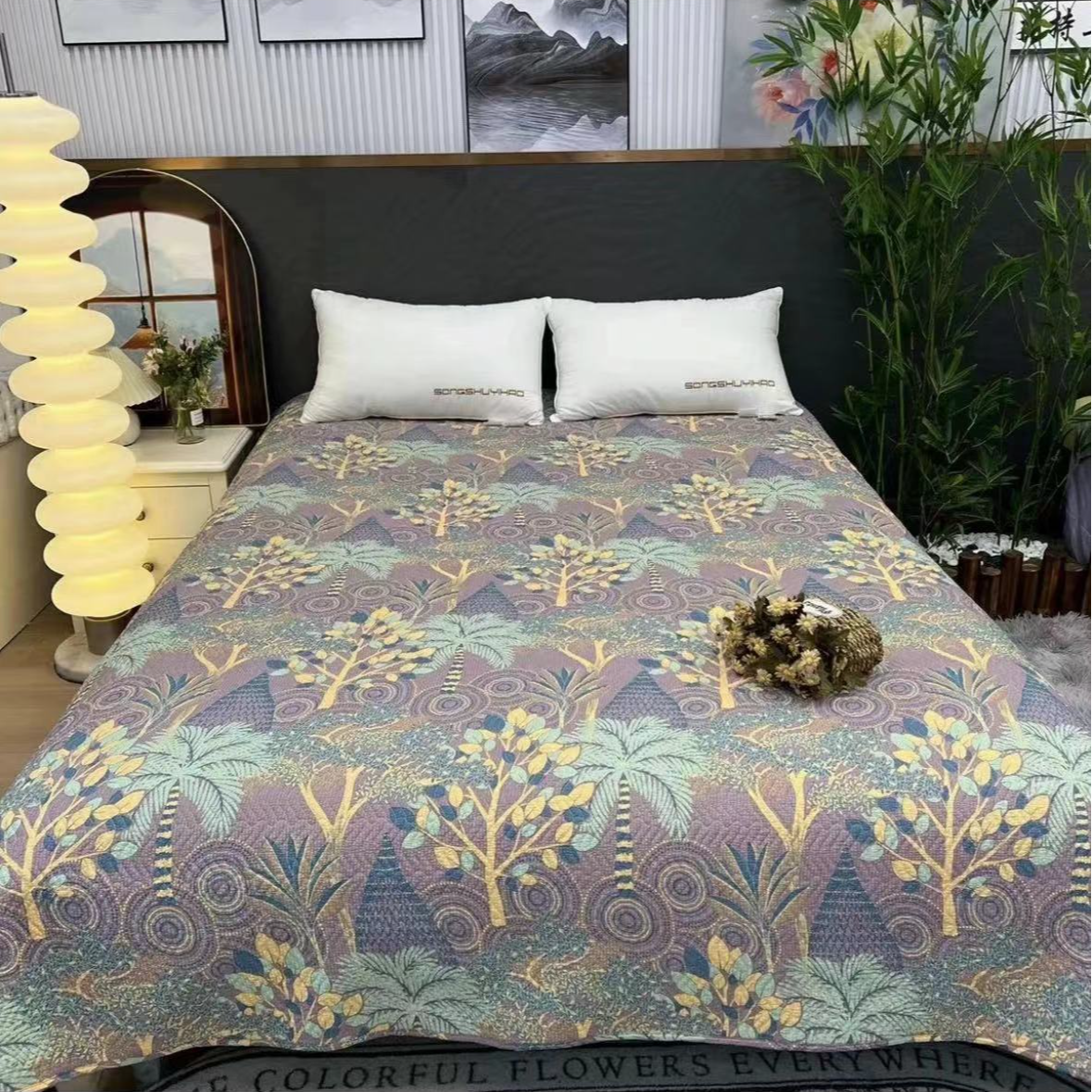 【MS】双面水洗棉防滑床盖--梦游仙境