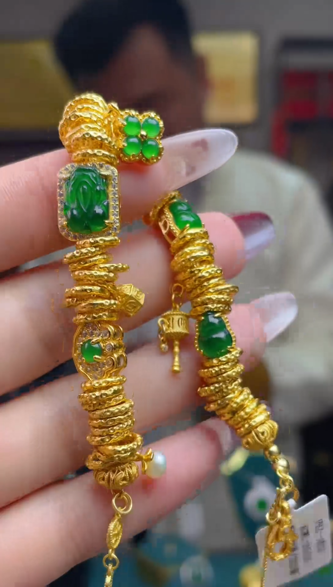 【闪购商品】翡翠手链银S925镶嵌文创珠宝天然A货翡翠多样性发一