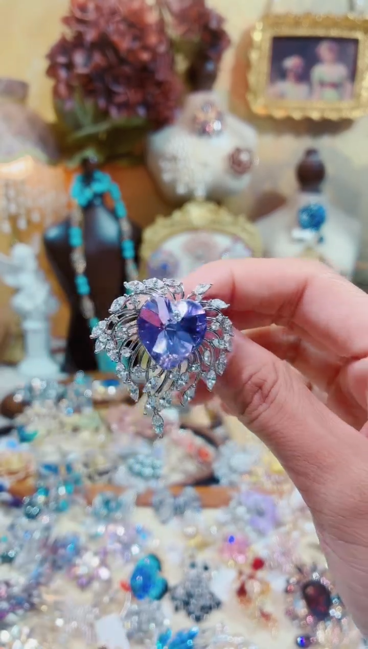 合成立方氧化锆铜合金爱心