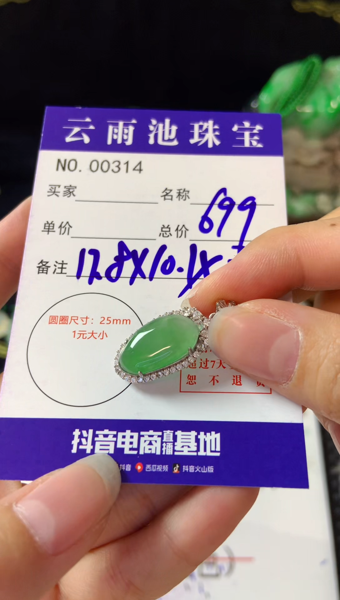 【闪购商品】翡翠颈饰银S925镶嵌翡翠