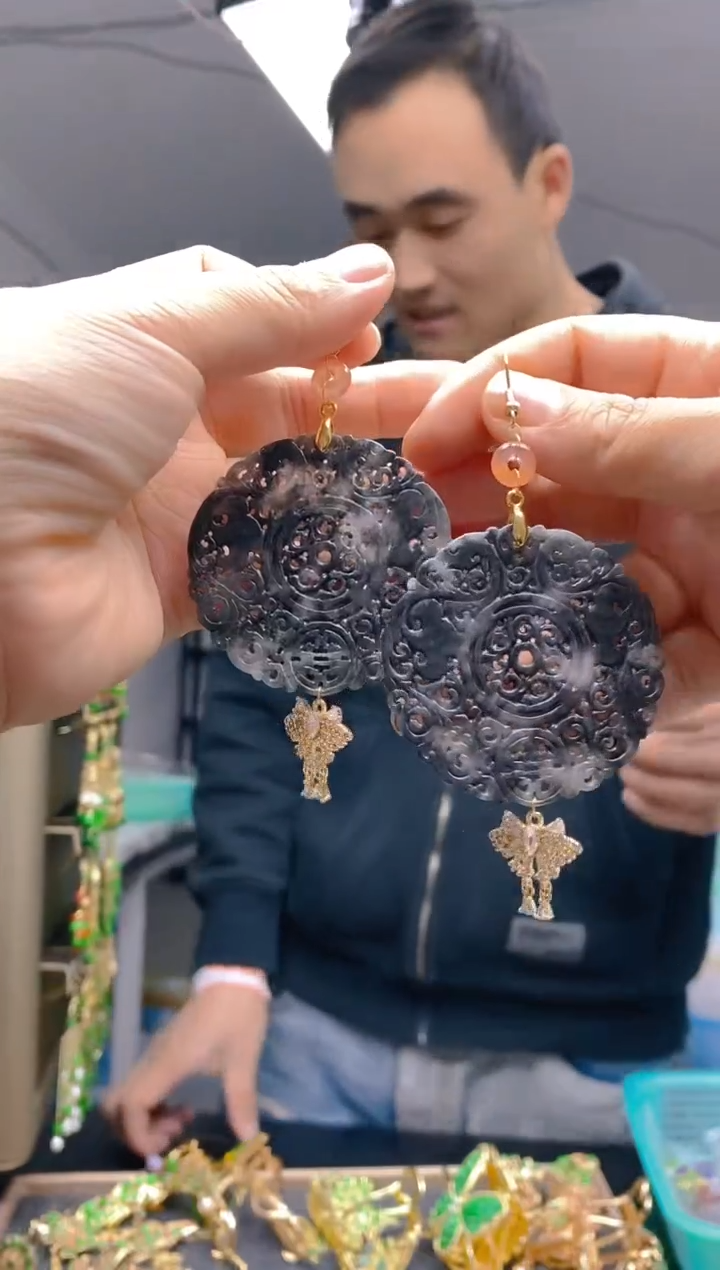 【闪购商品】翡翠耳饰合金0353翡翠耳钩