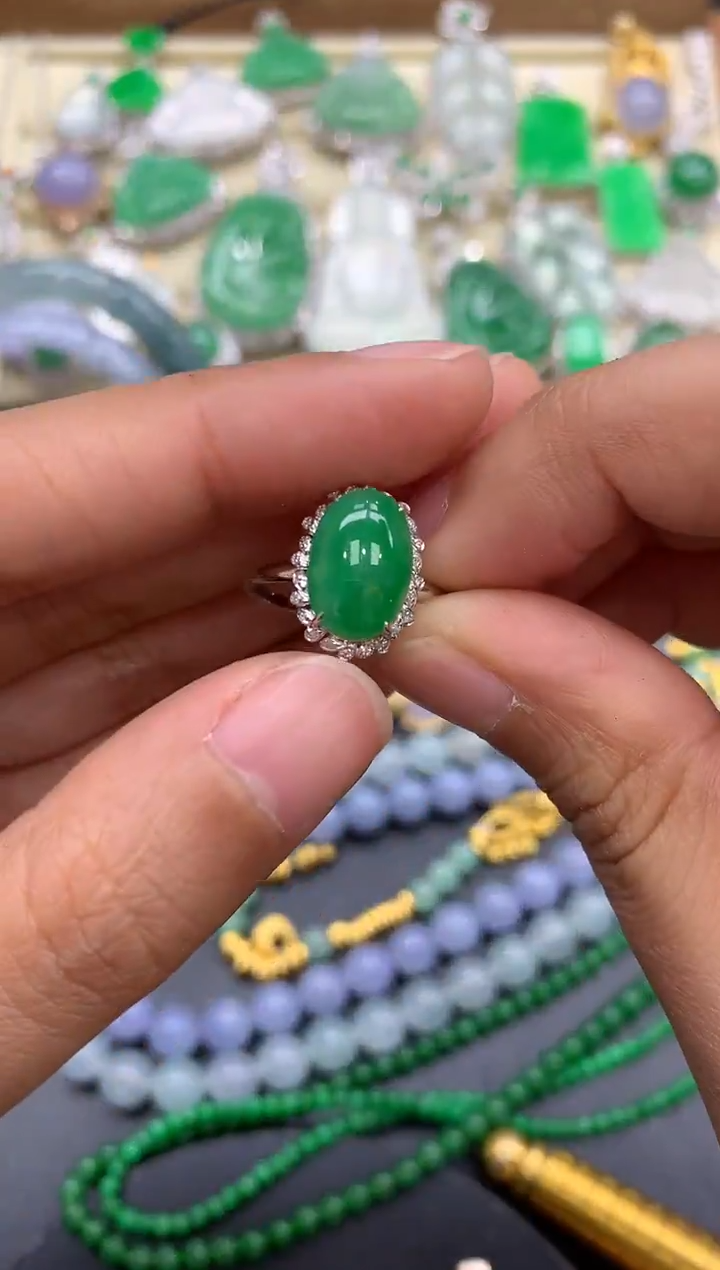 【闪购商品】翡翠戒指18K金镶嵌285-中国好珍宝
