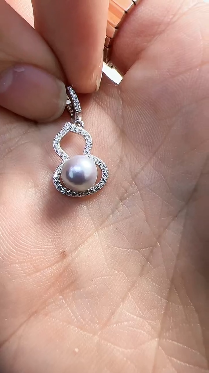 【闪购商品】海水珍珠颈饰银S925镶嵌葫芦不带链子