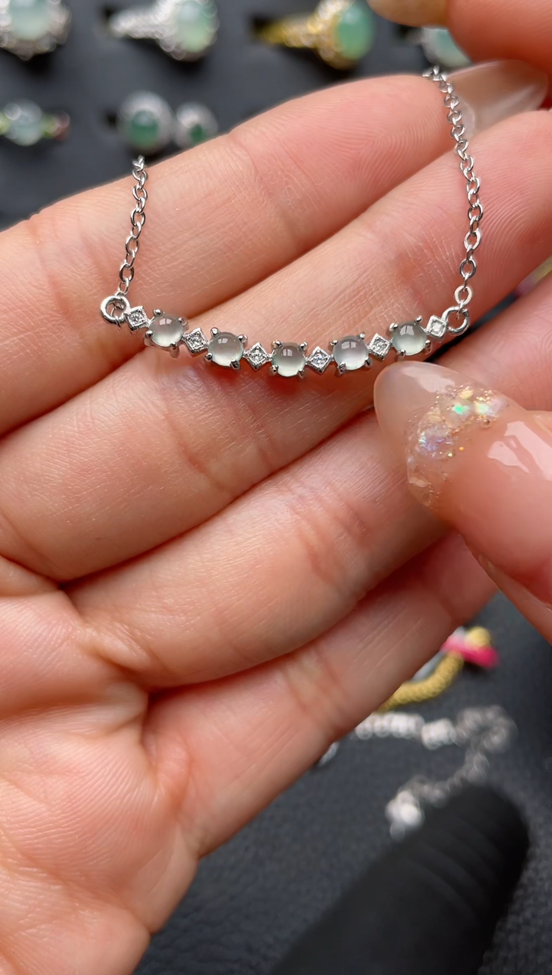【闪购商品】翡翠戒指银S925镶嵌3333333333  15