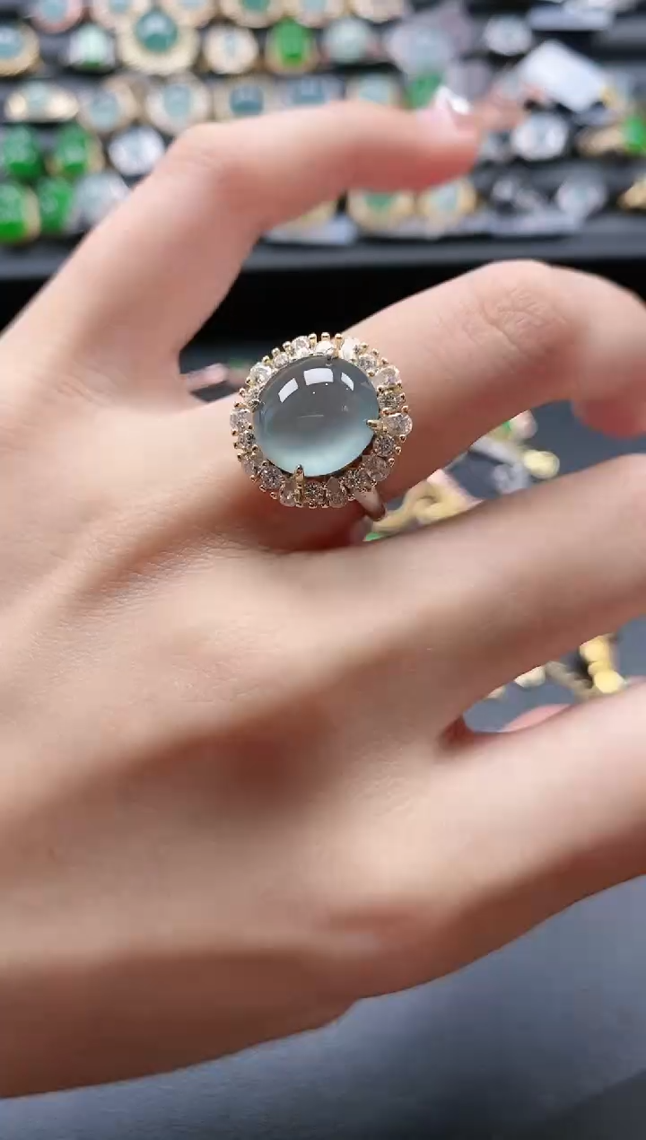 【闪购商品】翡翠戒指银S925镶嵌51151