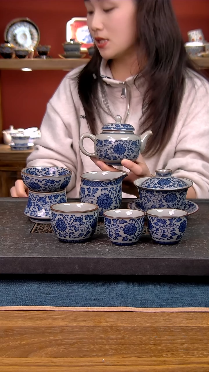 简装家用款7件套 老陶泥开片纹陶瓷茶具