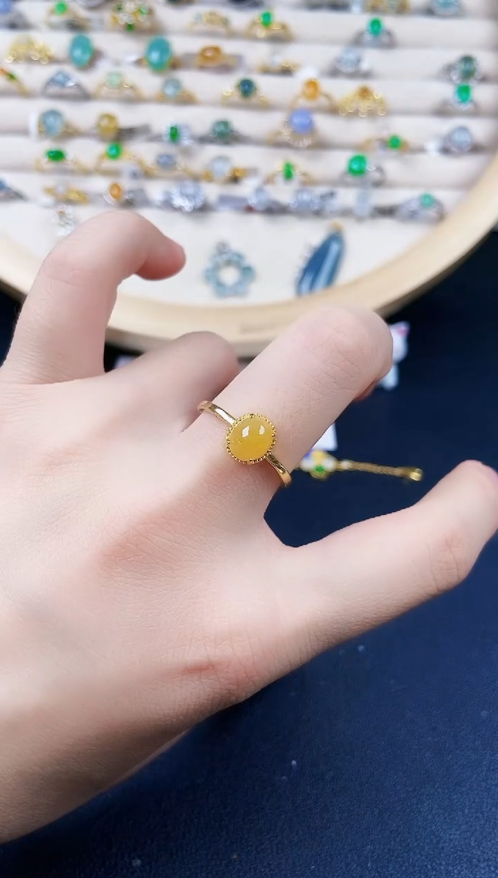 【闪购商品】翡翠银S925镶嵌戒指64416546