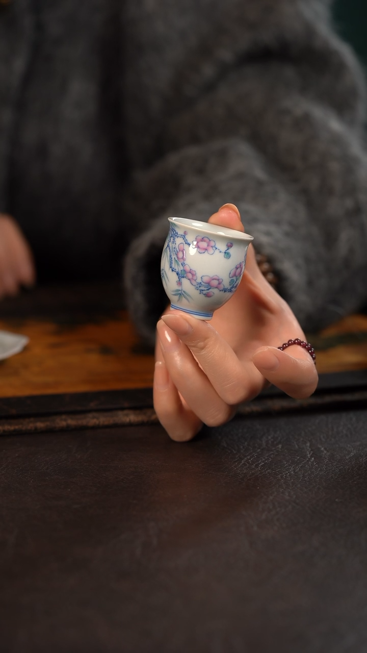 【闪购商品】杯聚澜堂斗彩玉兰花小玉兰杯